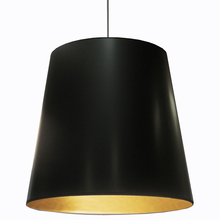 Dainolite OD-XL-698 - 1 Light Tapered Drum Pendant with Black on Gold Shade