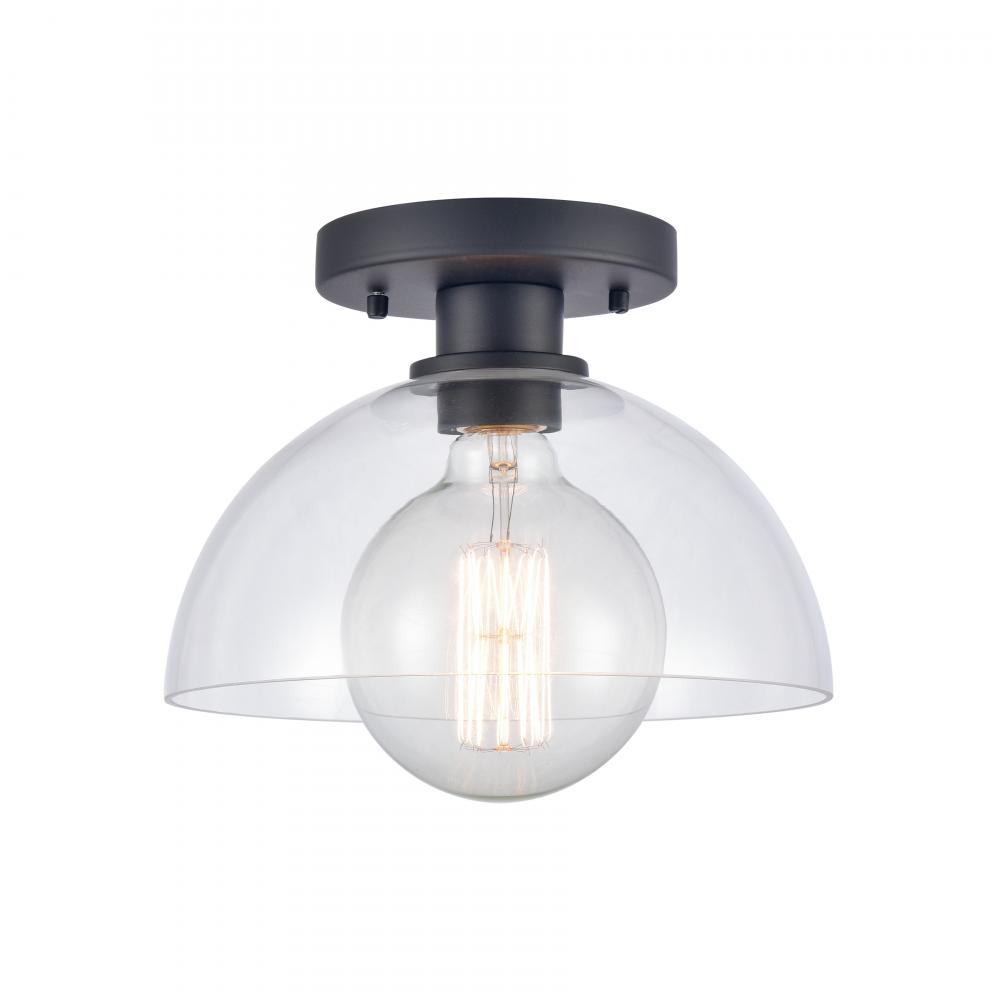 Julian 10&#39;&#39; Wide 1-Light Semi Flush Mount - Matte Black