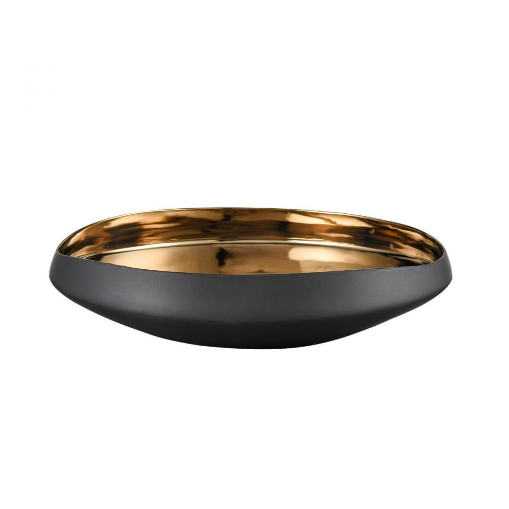 Greer Bowl - Low Black and Gold Glazed (2 pack) (2 pack)