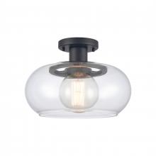 ELK Home 89774/1 - Clement 13&#39;&#39; Wide 1-Light Semi Flush Mount - Matte Black