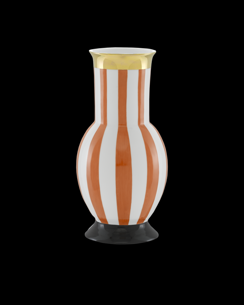 De Luca Small Coral Stripe Vase