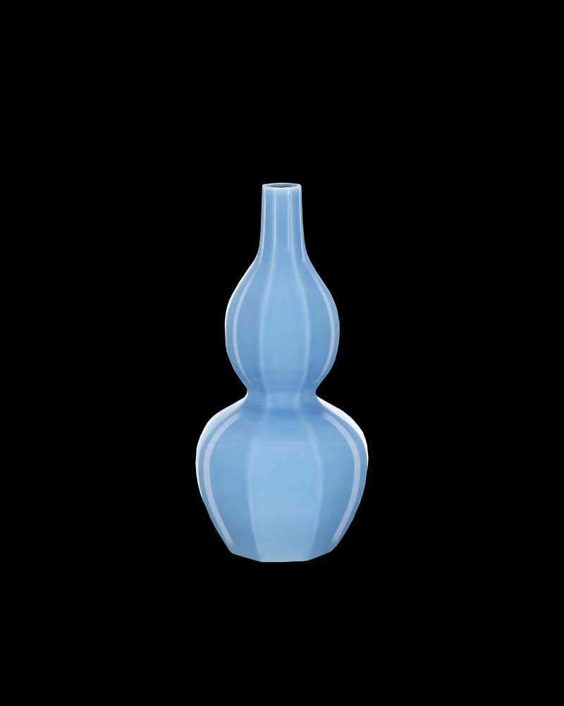 Sky Blue Octagonal Double Gourd Vase