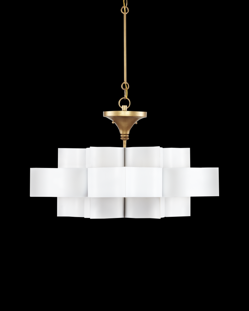 Grand Lotus Small White Chandelier