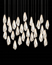 Currey 9000-1038 - Glace White 30-Light Linear Multi-Drop Pendant