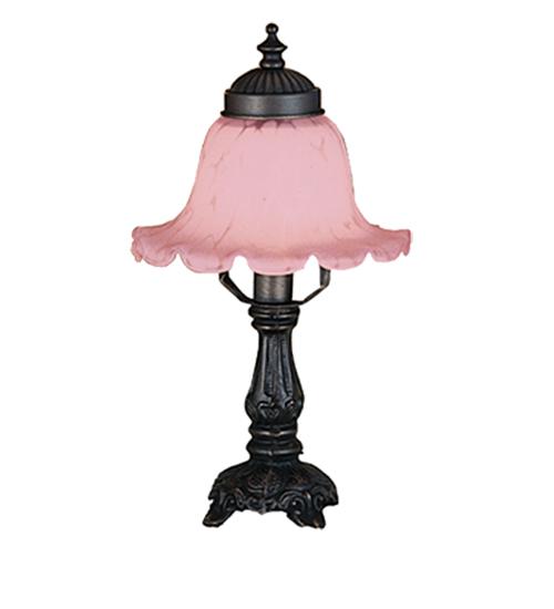 12.5&#34; High Fluted Bell Pink Mini Lamp