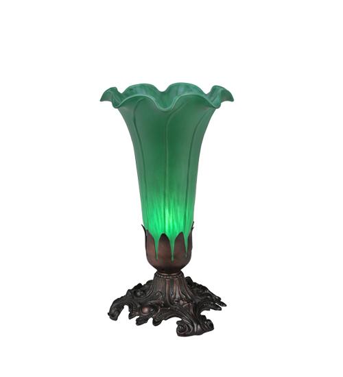 8&#34;H Green Pond Lily Accent Lamp