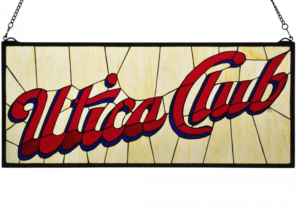 31&#34;W X 13&#34;H Utica Club Stained Glass Window