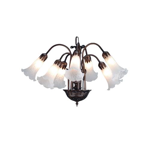 20&#34;W White Pond Lily 7 LT Chandelier