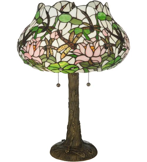 22.5&#34;H Dragonfly Flower Table Lamp