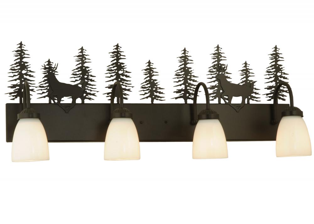 33&#34;W Deer through the Trees 4 LT Vanity Light