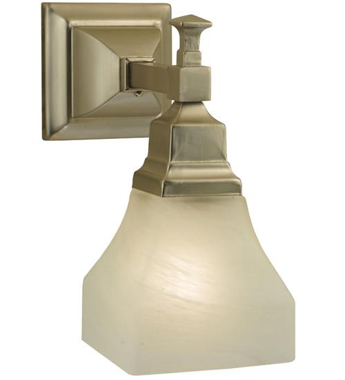 5&#34;W Bungalow White Alabaster Swirl Wall Sconce