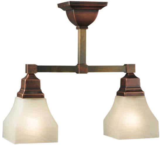 15.5&#34; Long Bungalow 2 Light Semi-Flushmount