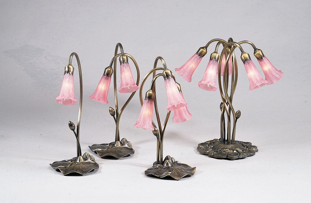 16&#34; High Pink Pond Lily 2 LT Accent Lamp