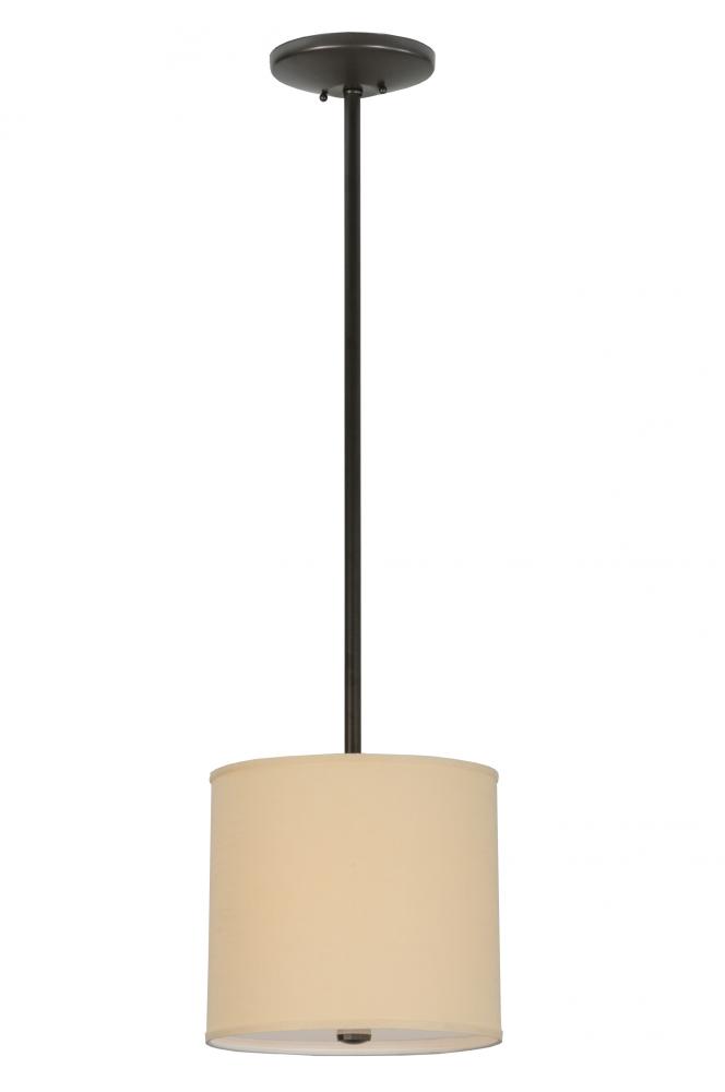 12&#34;W Cilindro Beige Textrene Pendant