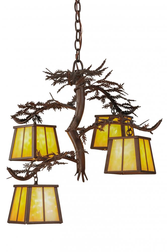 28&#34;W Pine Branch 4 LT Chandelier