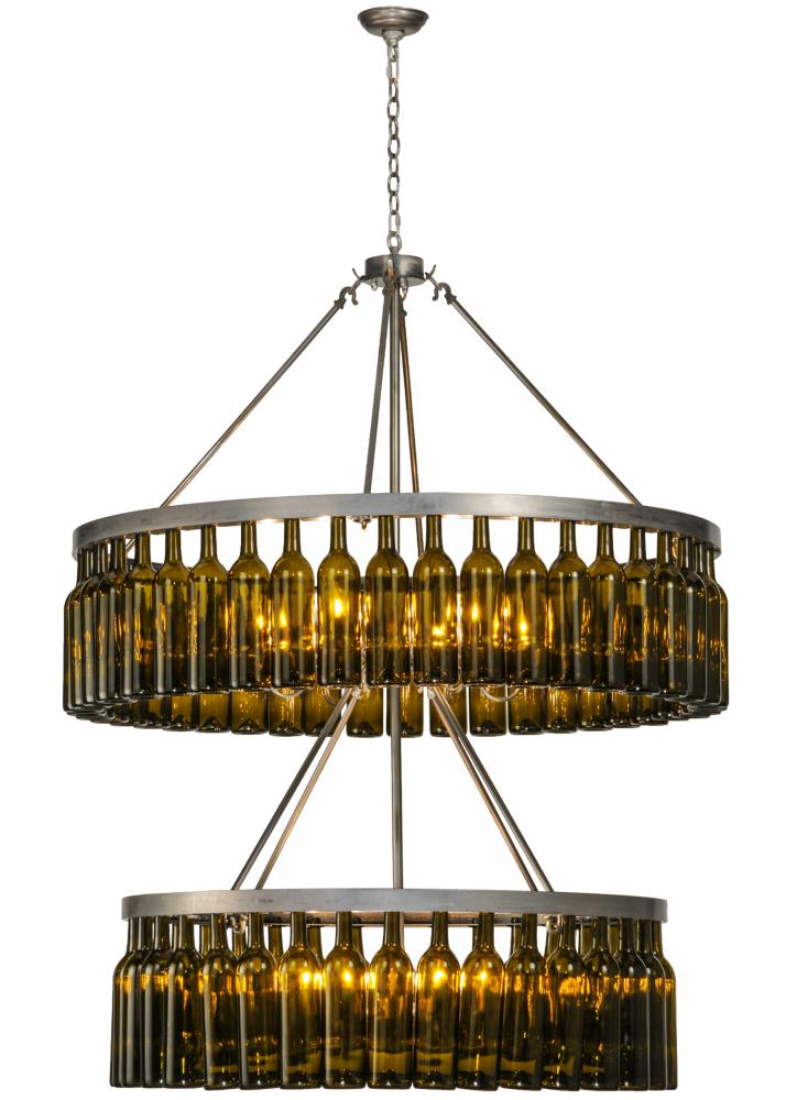 46&#34;W Tuscan Vineyard Estate 80 Wine Bottle Two Tier Chandelier