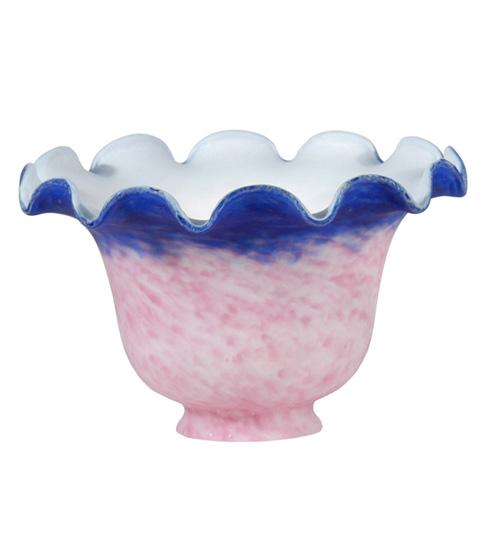 7&#34;W Fluted Bell Pink and Blue Shade