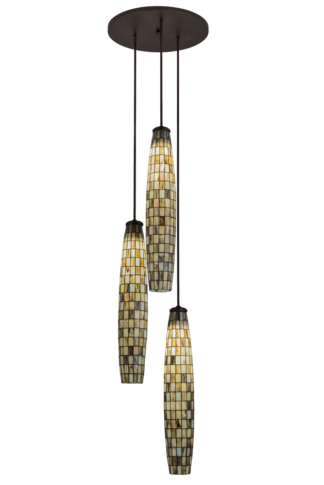 24&#34; Wide Checkers 3 Light Cascading Pendant