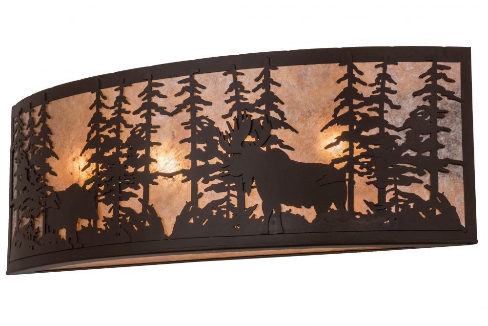 36&#34; Wide Tall Pines W/Bear & Moose Wall Sconce