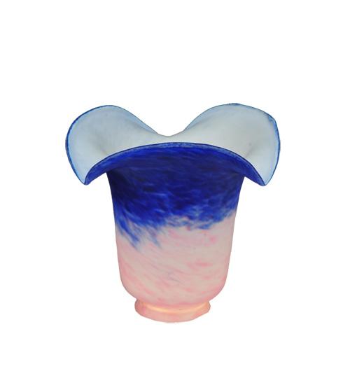 5.5&#34;W Fluted Pink and Blue Shade