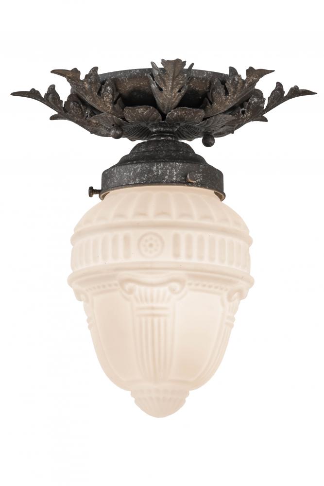 8.5&#34;W Fancy Floral W/Colonnade Globe Flushmount