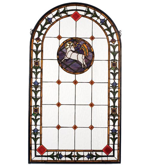 23&#34; Wide X 40&#34; High Lamb of God Stained Glass Window