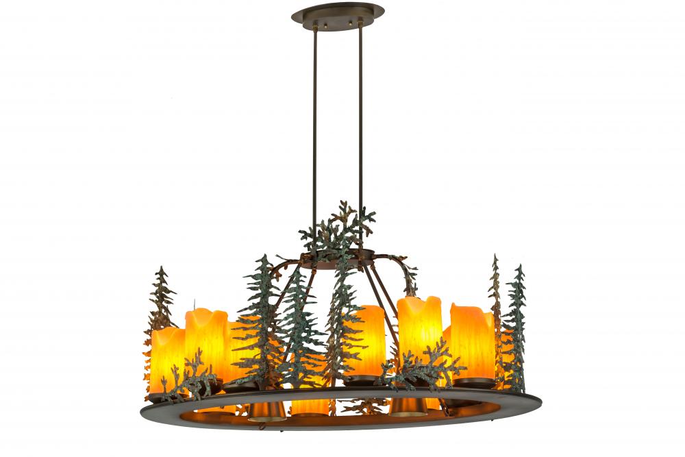 42&#34; Long Tall Pines 12 Light Oblong Chandelier