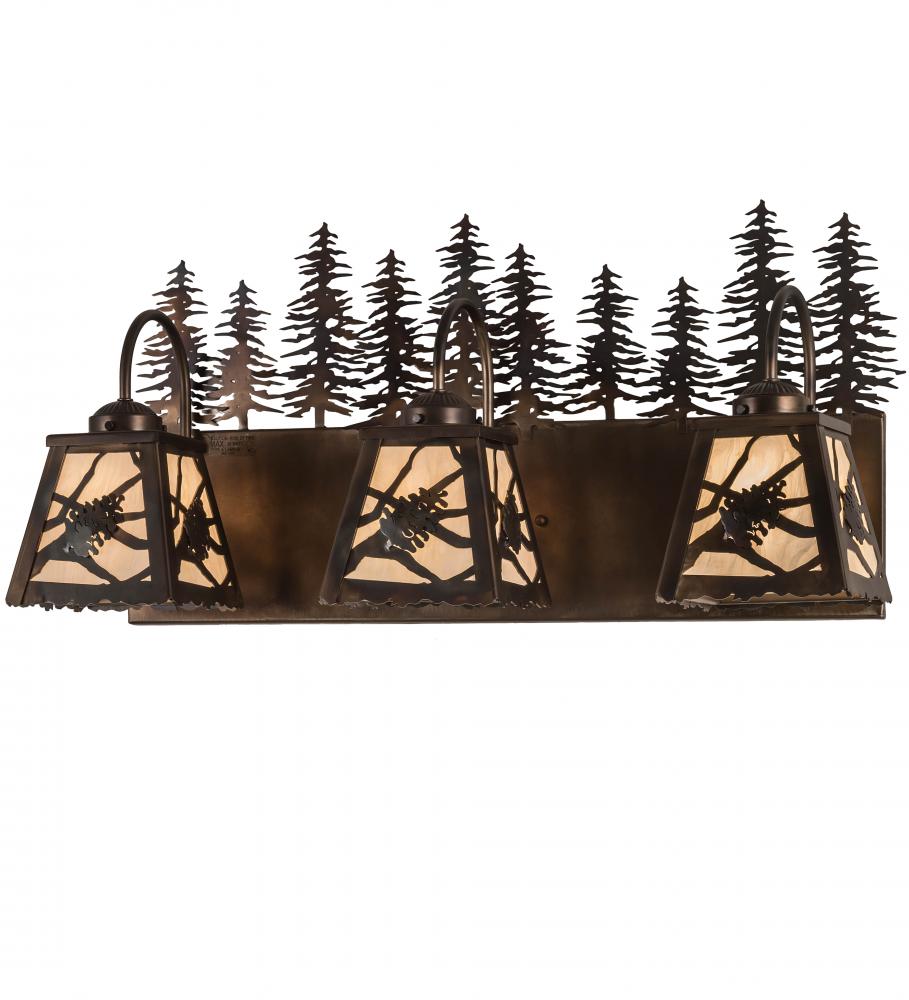 28&#34; Wide Spruce Pine 3 Light Vanity Light