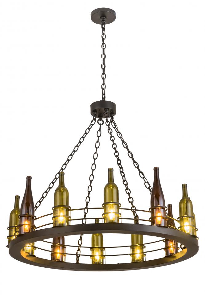 42&#34;W Tuscan Vineyard 12 LT Wine Bottle Chandelier