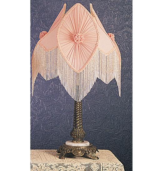 15&#34;H Fabric & Fringe Pink Pontiff Accent Lamp