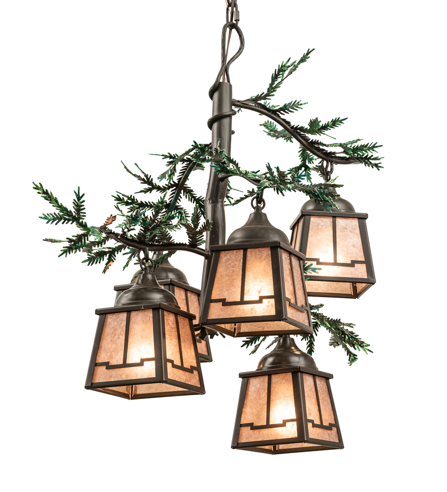 28&#34; Wide Pine Branch Valley View 5 Light Chandelier