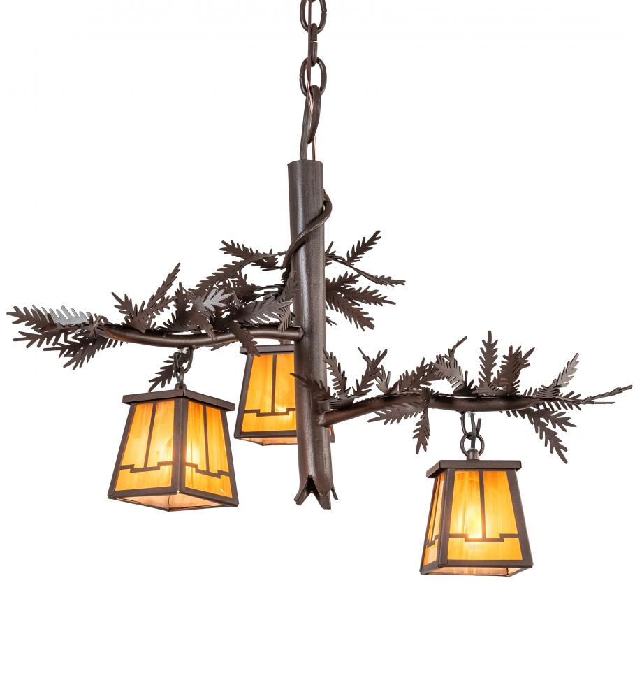 24&#34; Wide Pine Branch Valley View 3 Light Chandelier