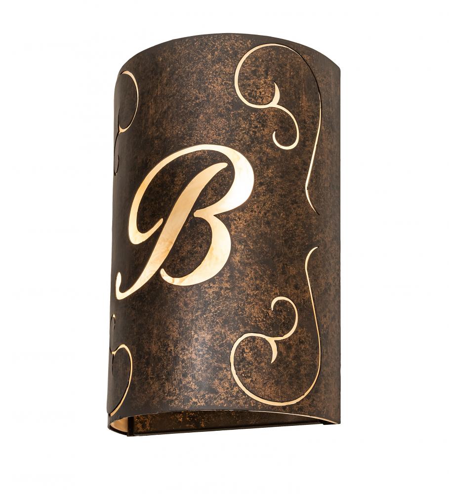 10&#34; Wide Personalized B Monogram Wall Sconce