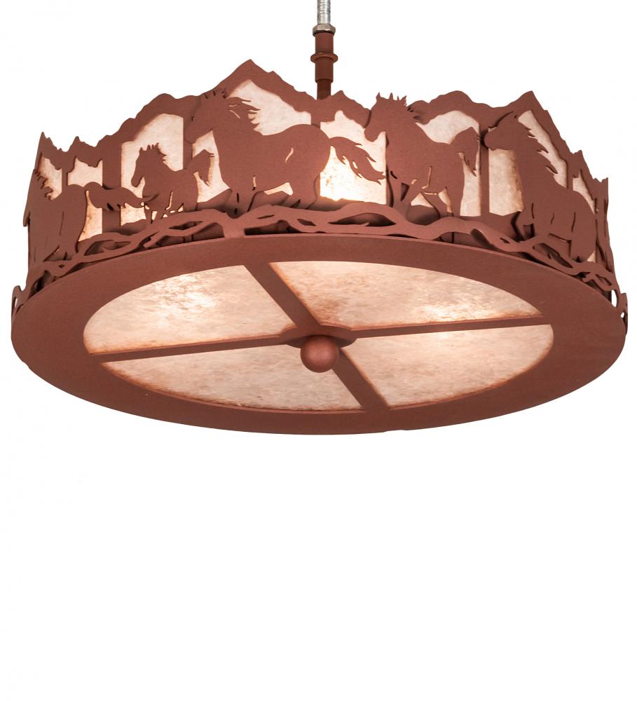 16&#34; Wide Running Horses Fan Light Fixture