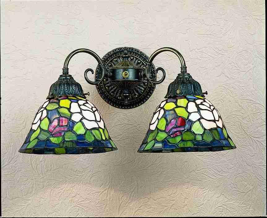 18&#34; Wide Tiffany Rosebush 2 Light Wall Sconce