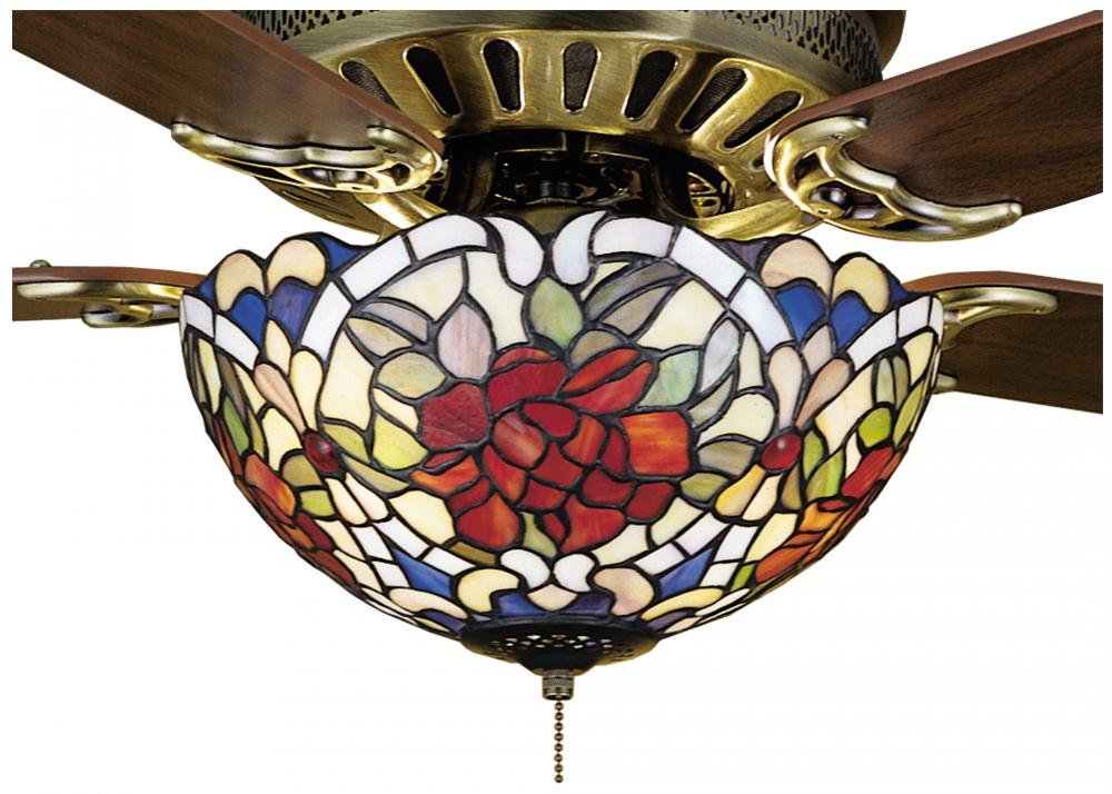 12&#34;W Renaissance Rose Fan Light Fixture