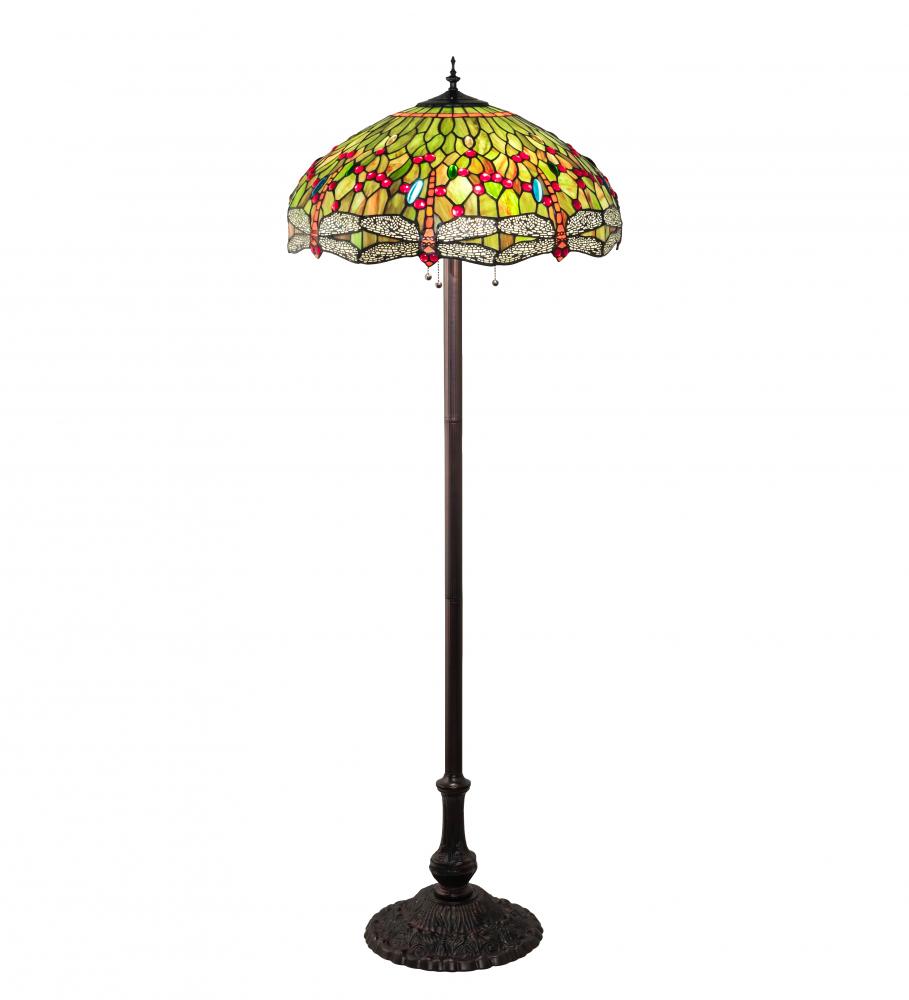 62&#34; High Tiffany Hanginghead Dragonfly Floor Lamp