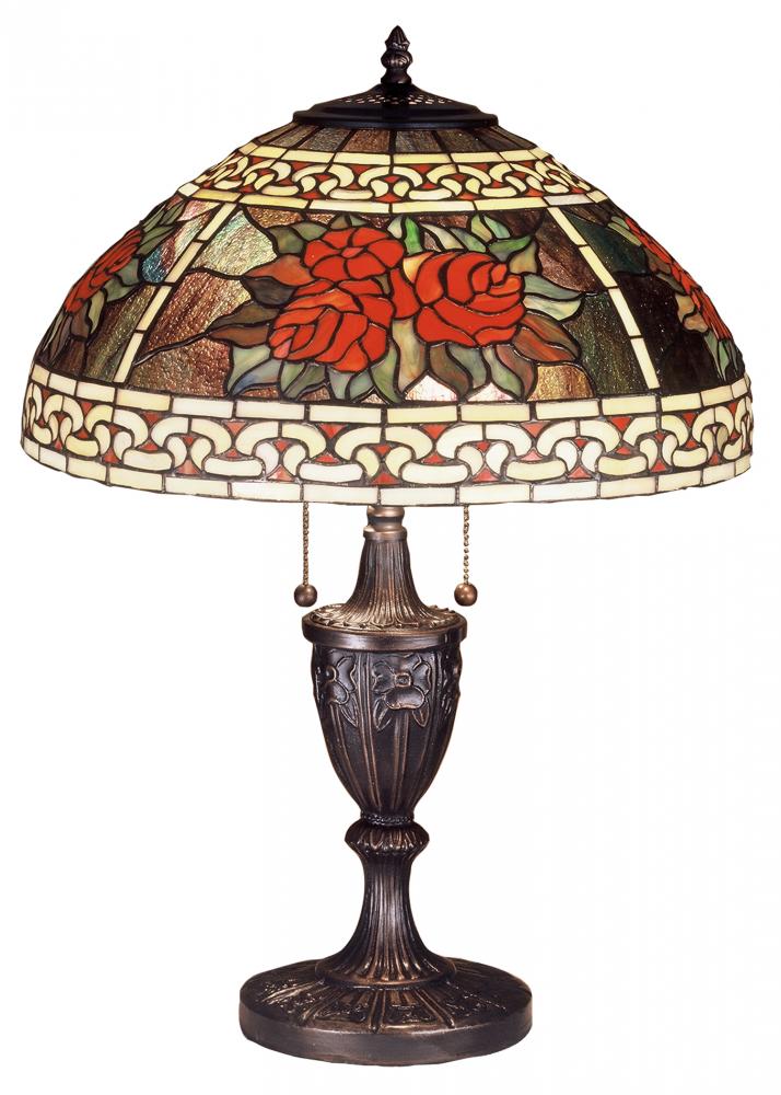 25&#34; High Roses & Scrolls Table Lamp