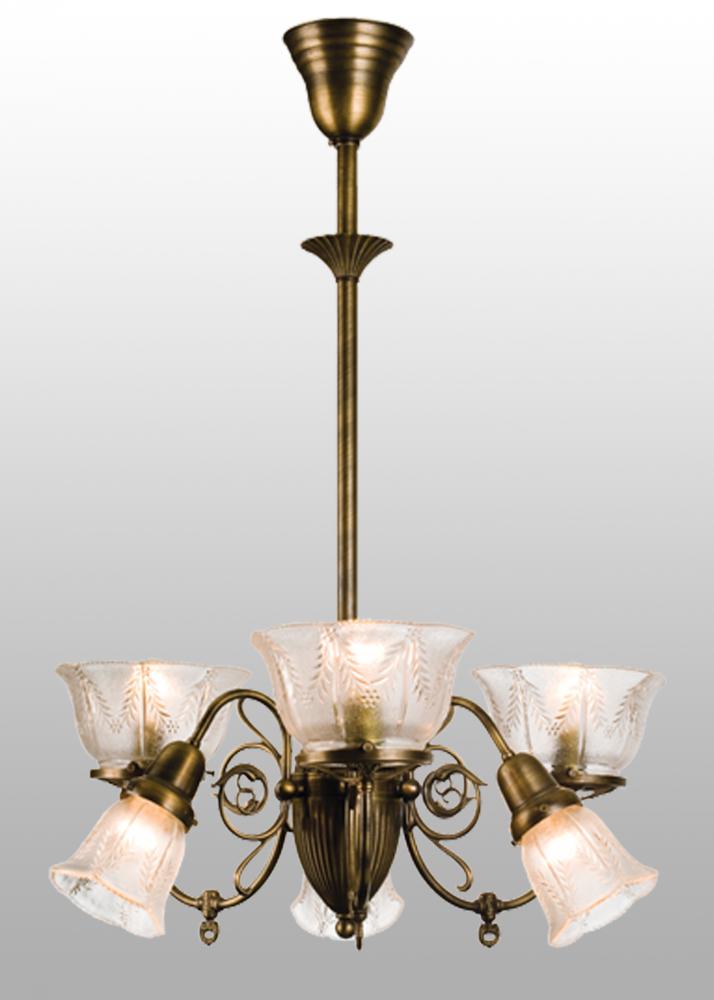 26&#34; Wide Revival Gas & Electric 6 Light Chandelier