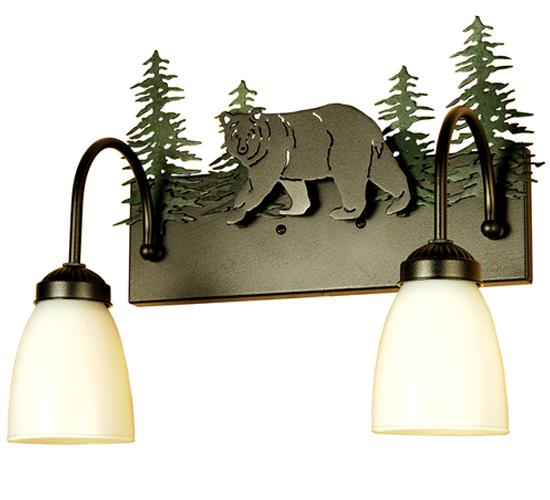 16&#34; Wide Lone Bear 2 Light Vanity Light