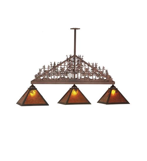 76&#34;L Mountain Pine 3 LT Island Pendant