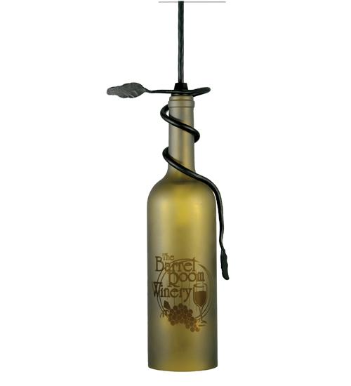 3&#34;W Personalized Etched Grapes Wine Bottle Mini Pendant