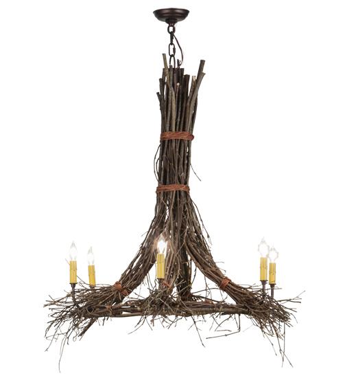 36&#34;W Twigs 6 LT Chandelier