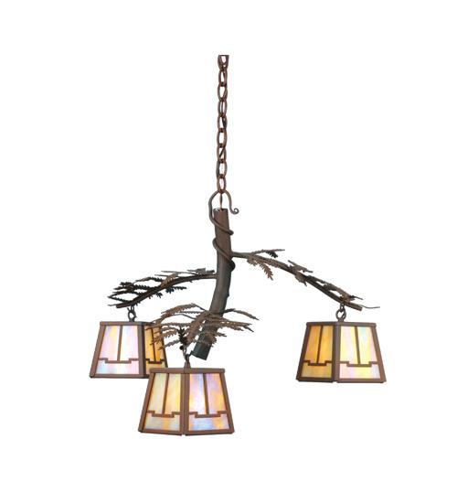 28&#34; Wide Pine Branch Valley View 3 Light Chandelier