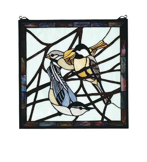 18&#34;W X 18&#34;H Backyard Friends Stained Glass Window