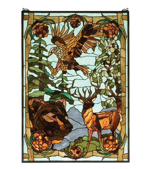 25&#34;W X 35&#34;H Wilderness Stained Glass Window