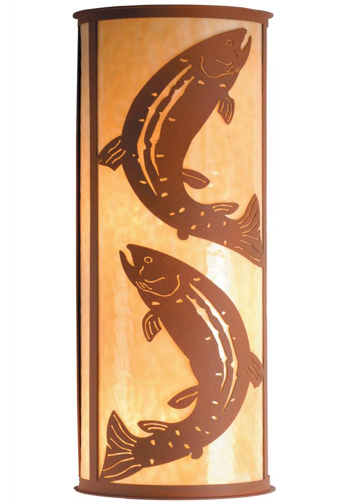 13&#34;W Leaping Trout Wall Sconce