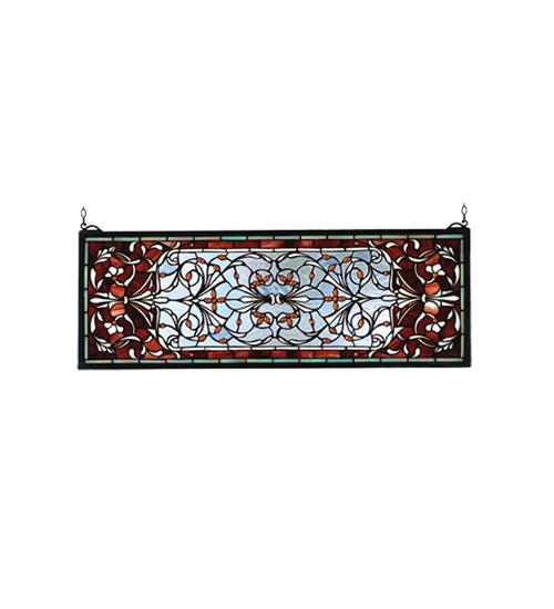 28&#34;W X 10&#34;H Versaille Transom Stained Glass Window