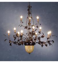 Meyda White 10009 - 60&#34; Wide Greenbriar Oak 12 Arm Chandelier