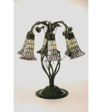 Meyda White 102416 - 19&#34; High Stained Glass Pond Lily 6 Light Table Lamp